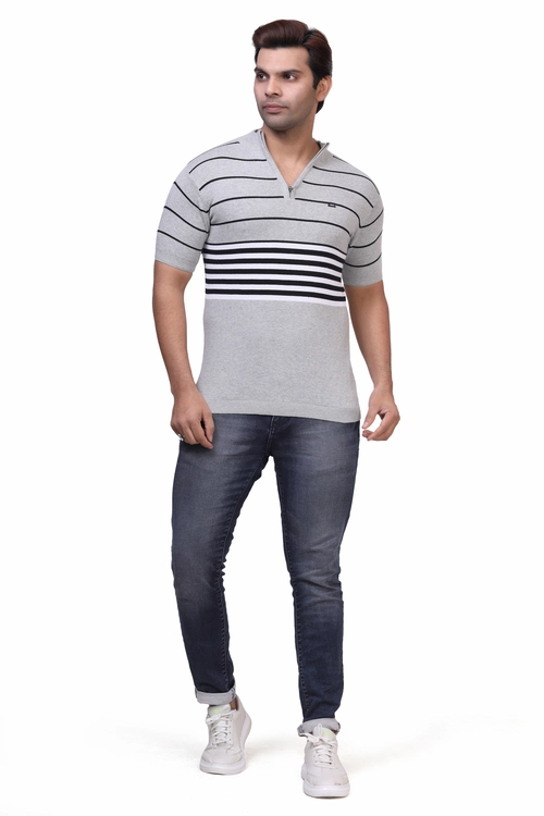 SF-1136B ( Starcotton Men Knitted Grey Black Round Neck Cotton T-Shirt ) (6)