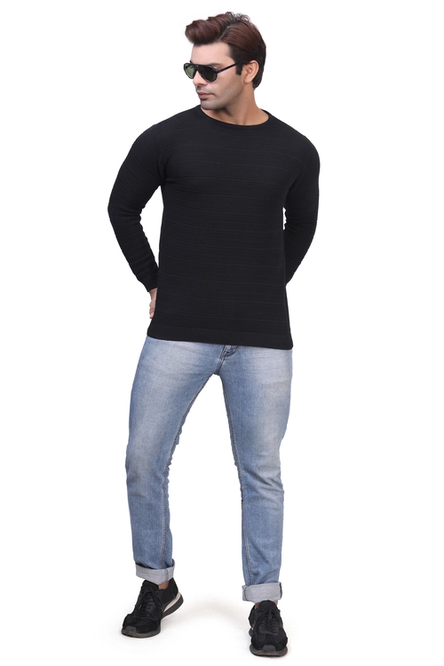 SF-1136B ( Starcotton Men Knitted Grey Black Round Neck Cotton T-Shirt ) (6)